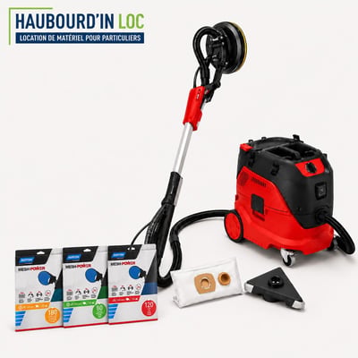 Aspirateur ponceuse girafe flex 2 tetes de poncage 5 disques de poncage